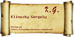 Klinszky Gergely névjegykártya